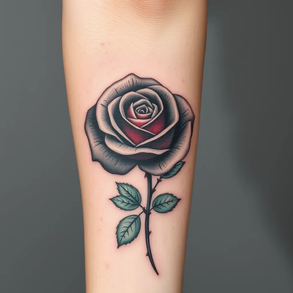 Color-infused Black & Grey tattoo style sample